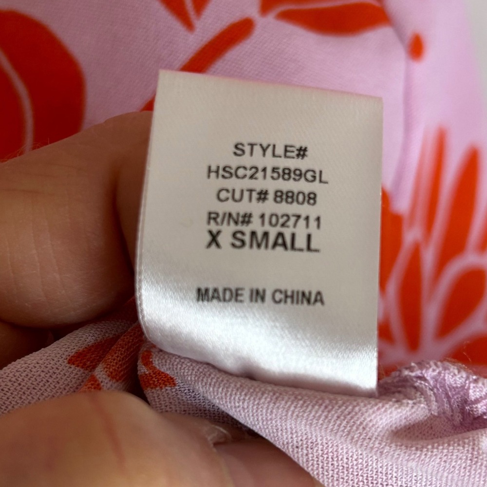 Gibson Look Floral Print Mini Dress Smocked Waist V Neck XS‎ - Picture 6 of 10
